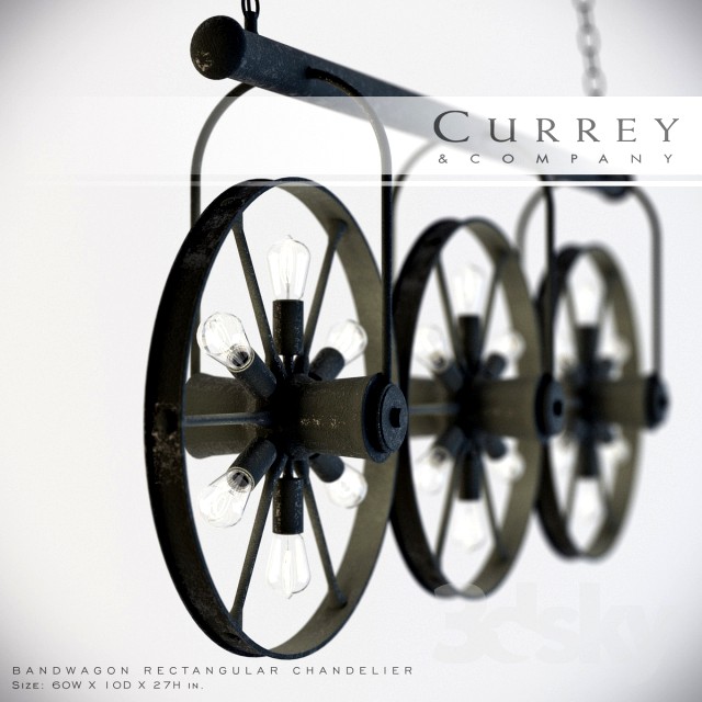 Currey_Bandwagon Rectangular Chandelier
