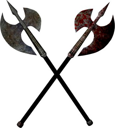 Two Handed Axe clean and bloody 3D Model