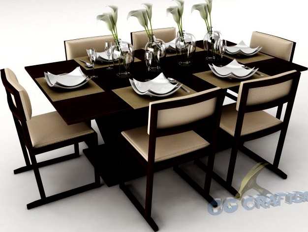 Dining table set 20 3D Model