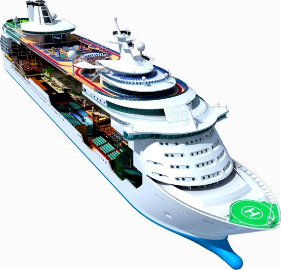 Mariner of the Seas Cruise Cutaway 3D Model