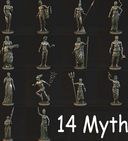 14 Myth Sculpture Collection 3D Model 3D Model
