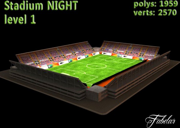 Stadium Level 1 Night 3D Model