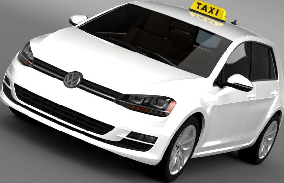 Volkswagen Golf TSI Taxi 3D Model