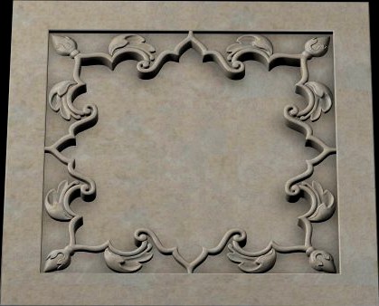 Marble Carved Panel Red Fort Agra India 01 a 3D Model