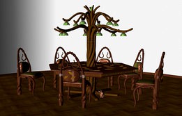 Tree Table Dining Set - Nature Version and Modern Version