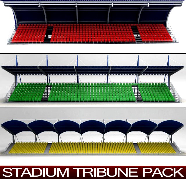 Stadium Seating Tribune Pack 3D Model