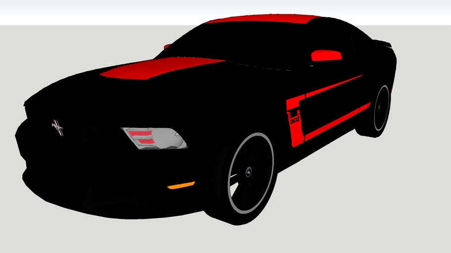 2012 Ford Mustang Boss 302 (Black and Red)