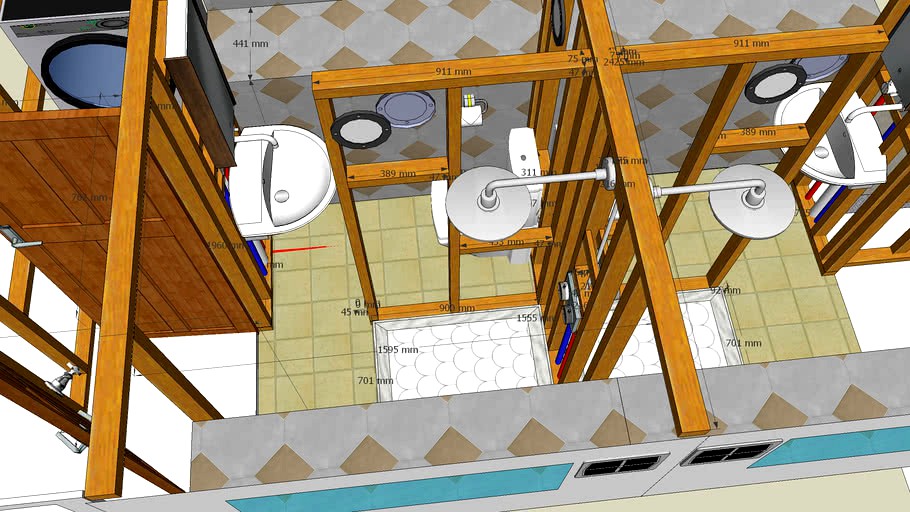 Chorley Bunce Stud wall layout of shower area N o 2