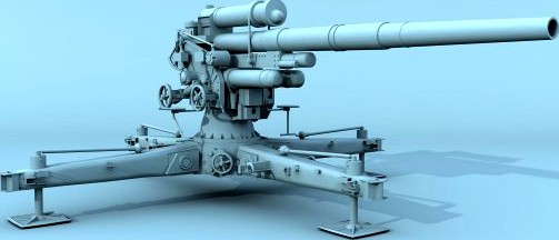 German FLAK 88 mm 3D Model