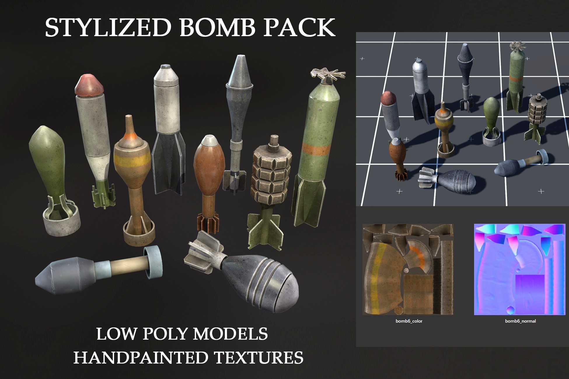 Stylized bombs pack