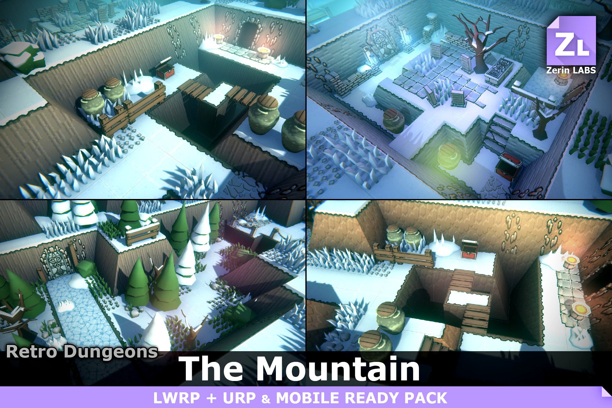 Modular Mountain Environment Kit - Lowpoly RPG Assets [Indie Game Ready]