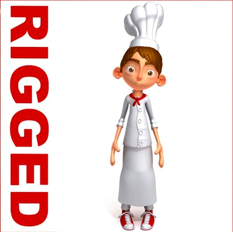 Chef cartoon 02 3D Model