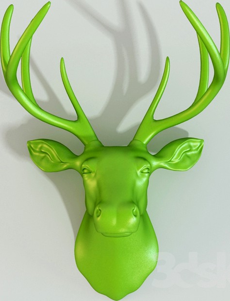 Faux Deer Head Wall Sculpture.