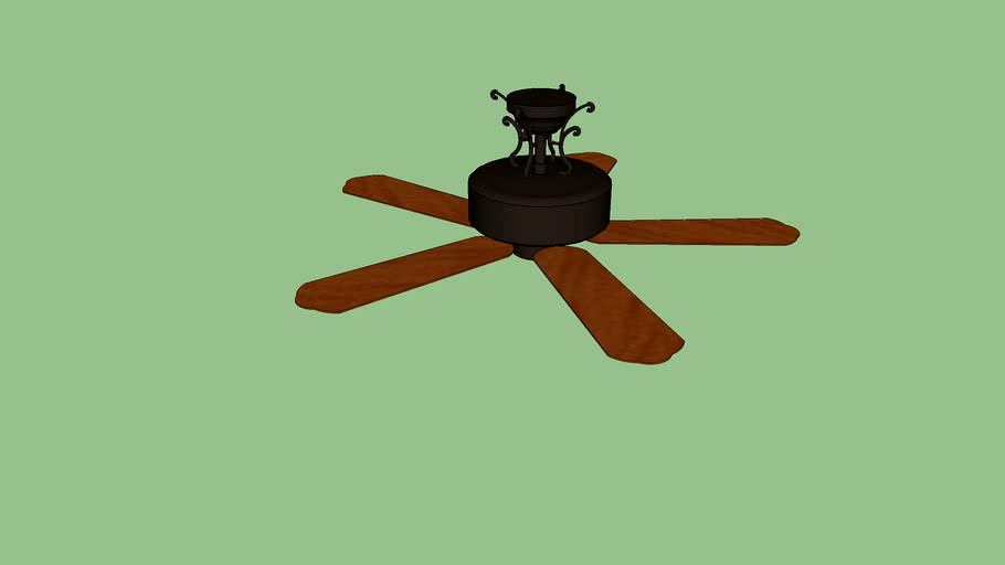 Iron fan with decorative scroll