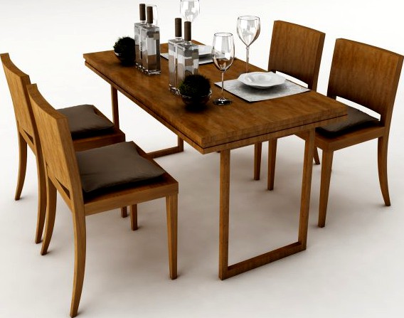 Dining table set 49 3D Model