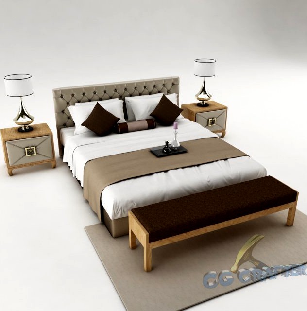 Bedroom set 017 3D Model