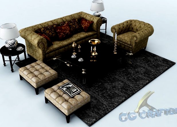 Sofa set 030 3D Model