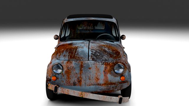 Weathered Fiat 500 Nuova 3D Model