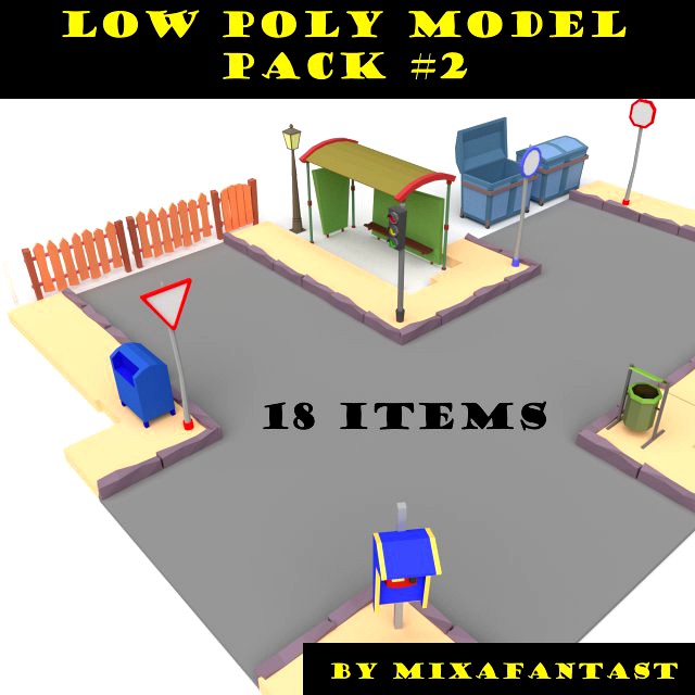 Low poly model pack 2 3D Model