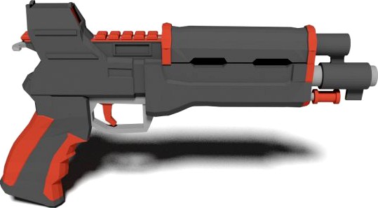 Low poly futuristic gun 3D Model