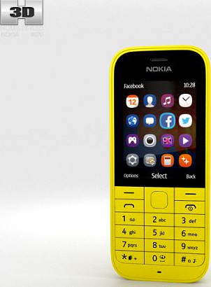 Nokia 220 Yellow 3D Model