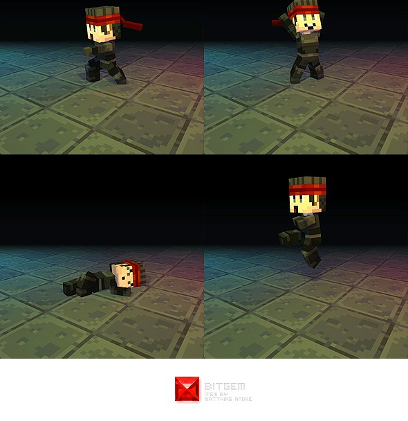 Low Poly 3D Pixel Man