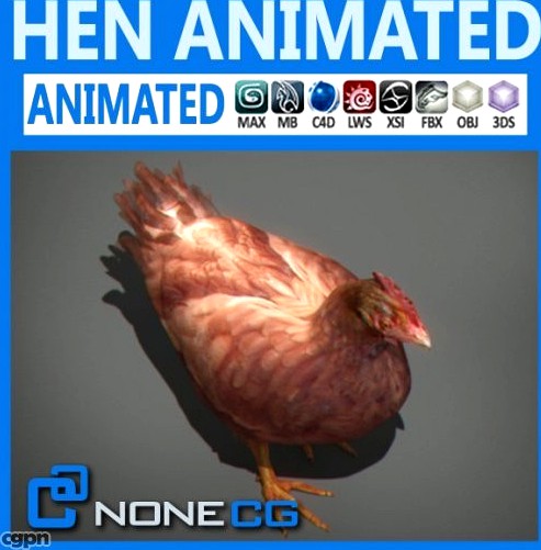 Animated Hen3d model