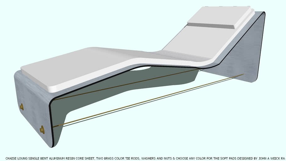 CHAISE LOUNGE ALUMINUM & CHOOSE YOUR COLOR PADS BY JOHN A WEICK RA