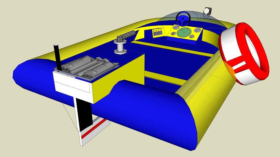 Motorized Dinghy boat 3d model