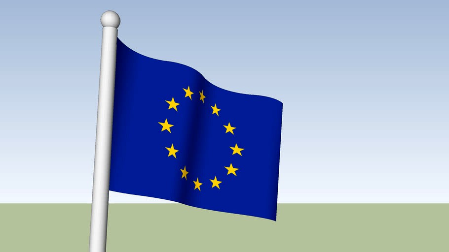 Drapeau de l'Union Européenne en 3D