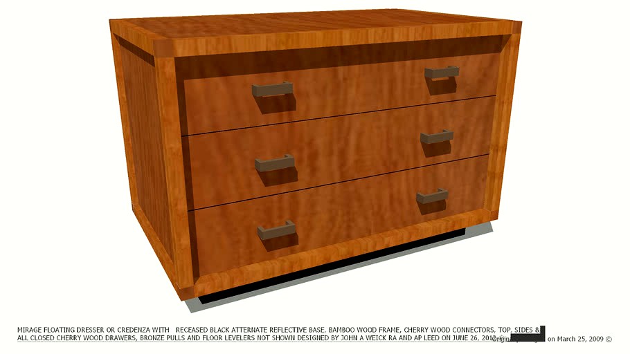 DRESSER MIRAGE BAMBOO & CHERRY DESIGNED BY JOHN A WEICK RA