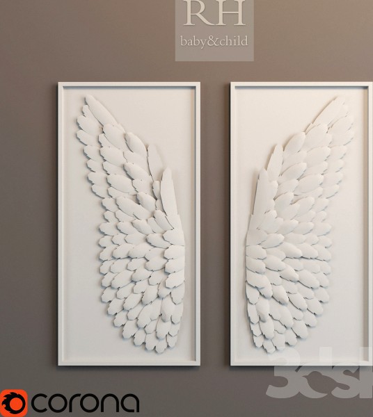 hand-folded paper angel wing art