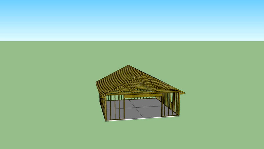 framing of a garage with door frameing and window frameing