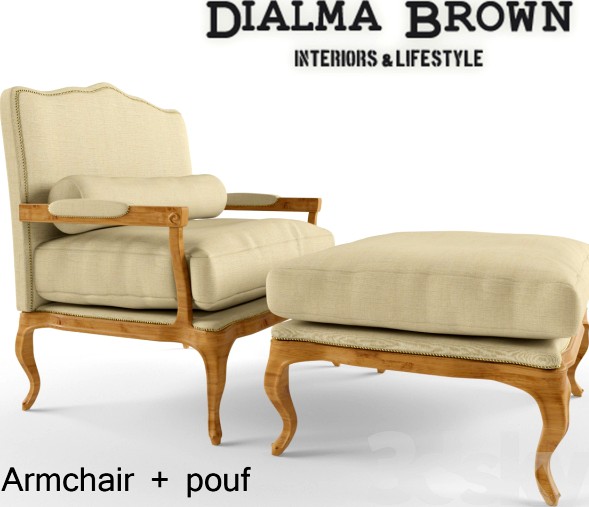 Dialma Brown Mobili Armchair with pouf