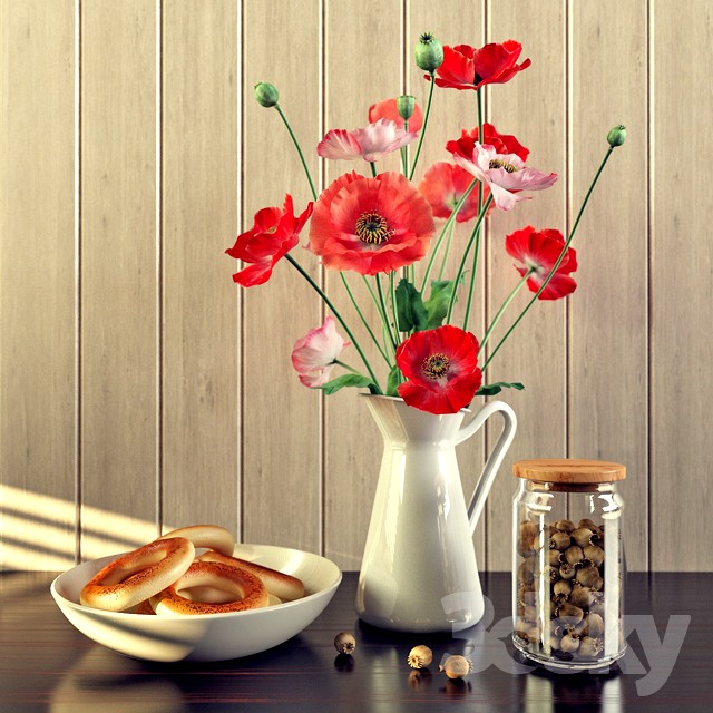 Bagels with poppy and poppies