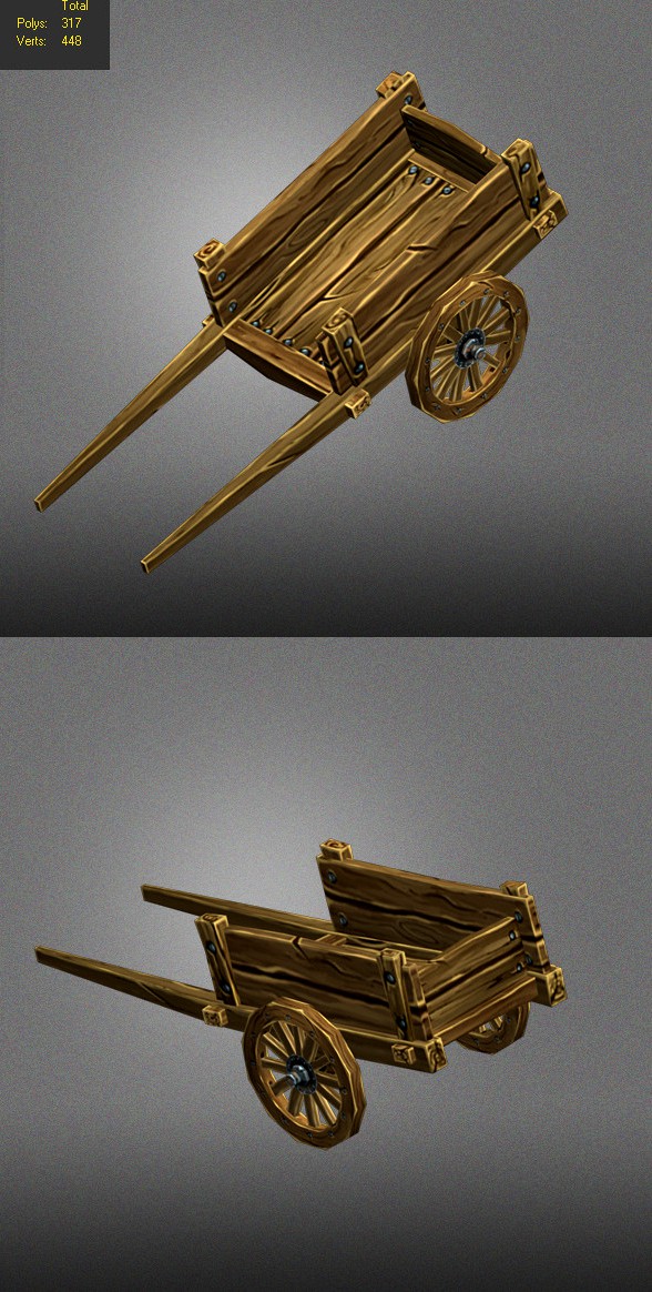 old carriage low poly