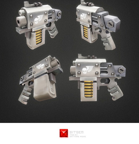 Low Poly Hand Gun 01