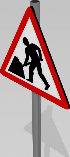 Road work ahead sign