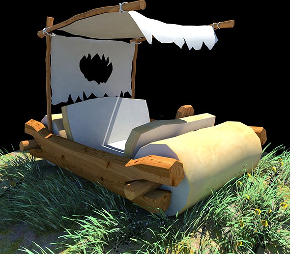 Low Poly Fred Flintstones Car