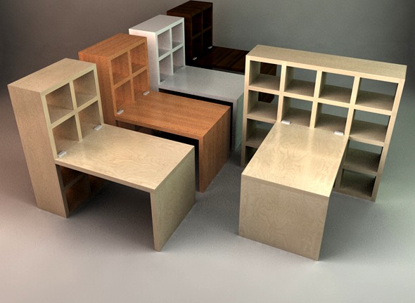 Stylish Desk with Bookcase