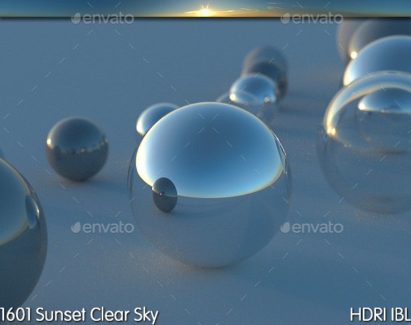 HDRI IBL 1601 Sunset Clear Sky