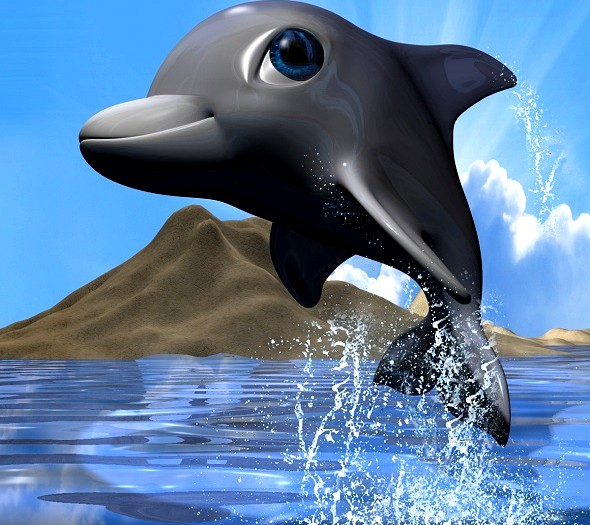 Cartoon Dolphin RIGGED