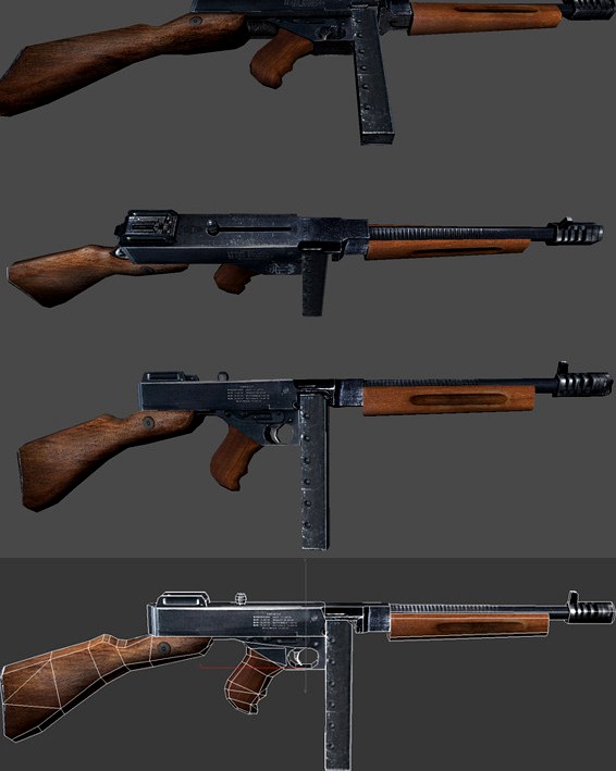 Thompson Submachine Gun 3D Model