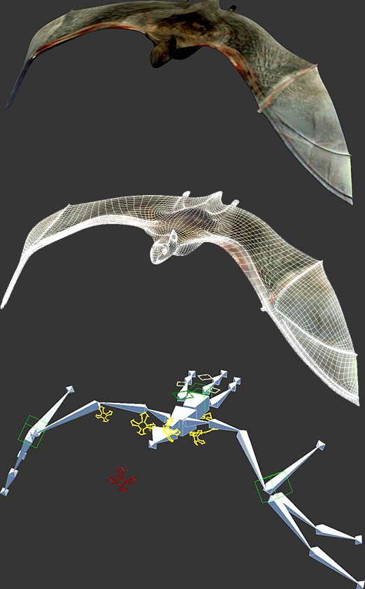 Bat - rigged and animated
