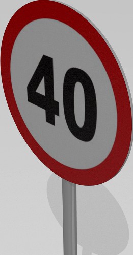 40 Speed limit sign