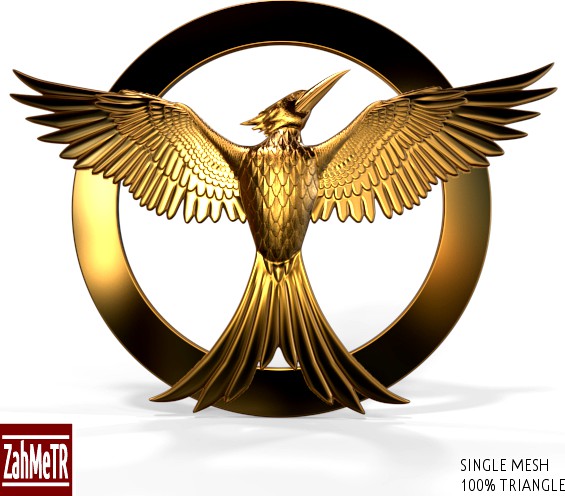 Mockingjay Bird 2 (Single Mesh 3D Model)