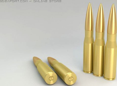 50 Cal Bullet 3D Model