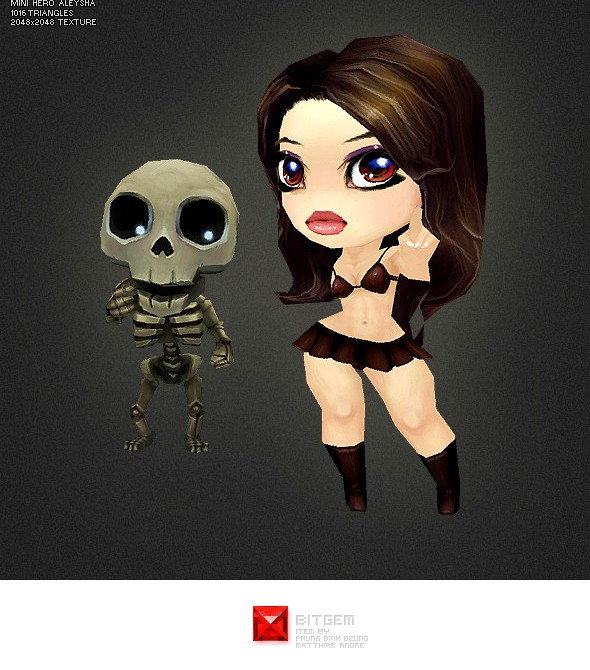 Low Poly Chibi Girl Base