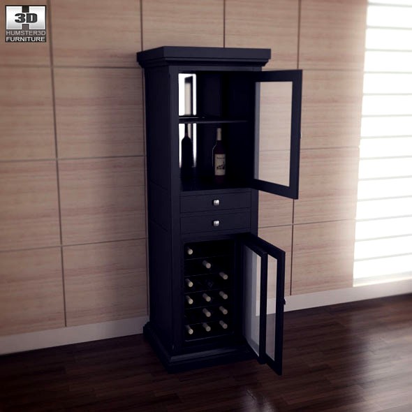 Meridian Wine Curio in Espresso - Classic Flame