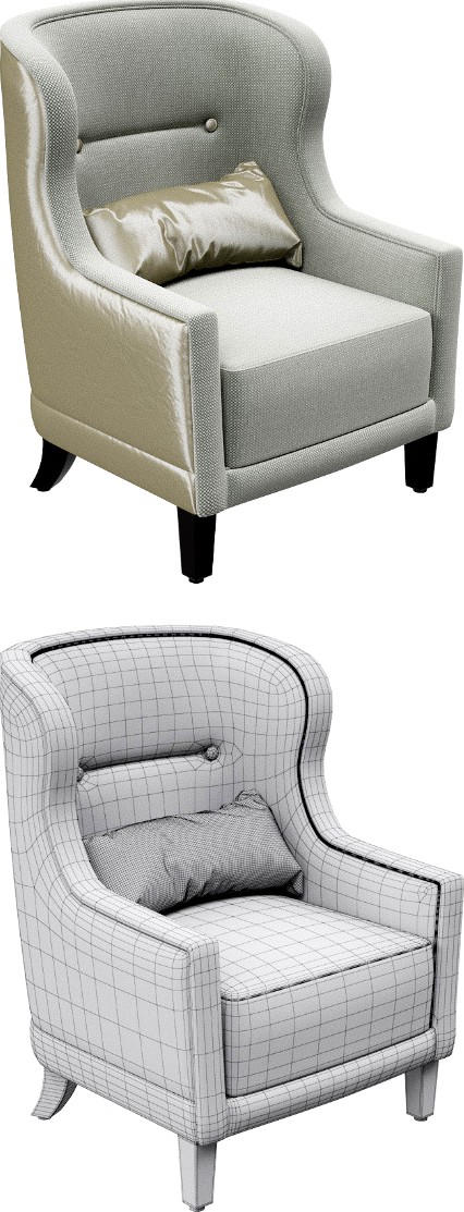 Classic armchair with pillow